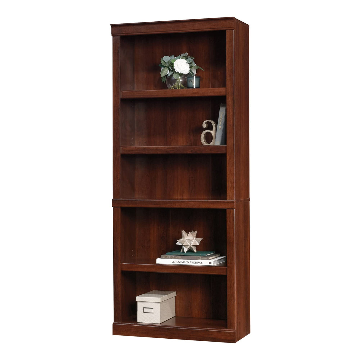 Realspace® 72"H 5-Shelf Bookcase, Mulled Cherry Realspace
