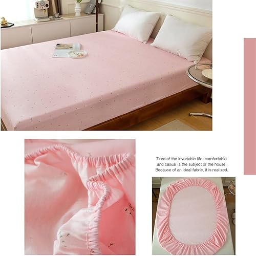 LifeTB Floral Print Fitted Sheet Twin Pink White Flower Bedding Sheet Deep Pocket Cotton Bed Sheet Garden Flower Branch Mattress Cover Pink Floral Fitted Sheet for Girl Women Kids Teen LifeTB