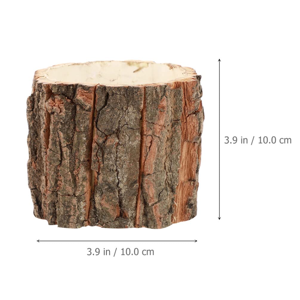 Bark Planter Pot 2pcs Wood Bark Flower Pot Natural Log Succulent Planter Flower Pots for Indoor Plants Rustic Tree Stump Plant Pot Farmhouse Flower Bucket for Home Art Decor ARTIBETTER