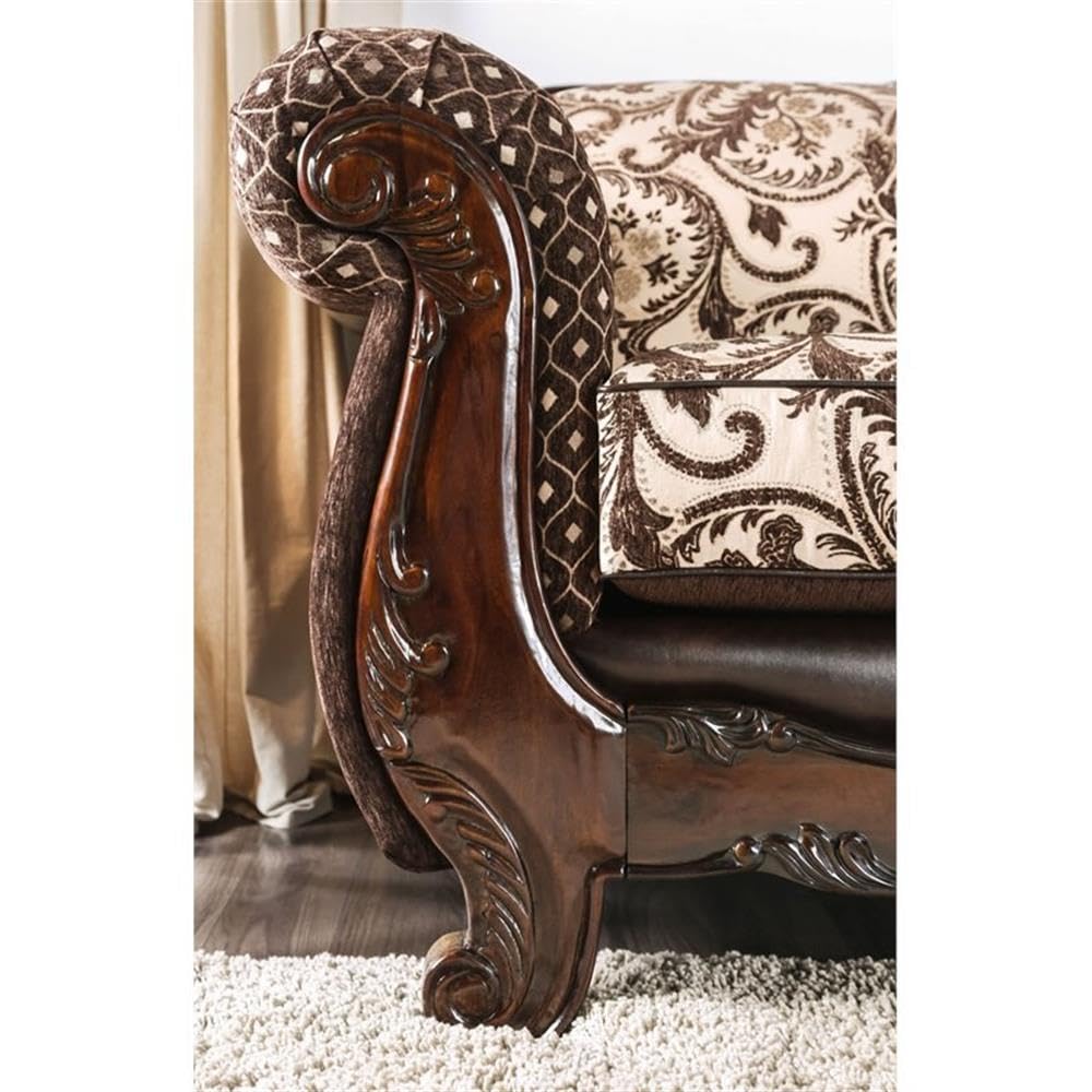 Furniture of America Sofas, Light and Dark Brown Furniture of America