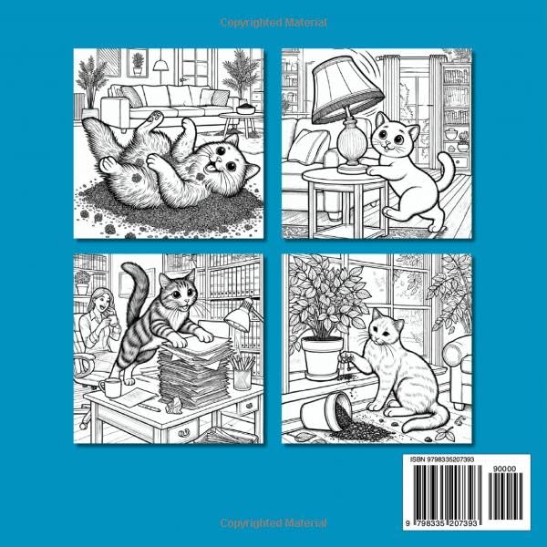 Mischievous Cats Adult Coloring Book: Relaxation and Stress Relief Designs Featuring Playful and Funny Kitties WoodArtSupply