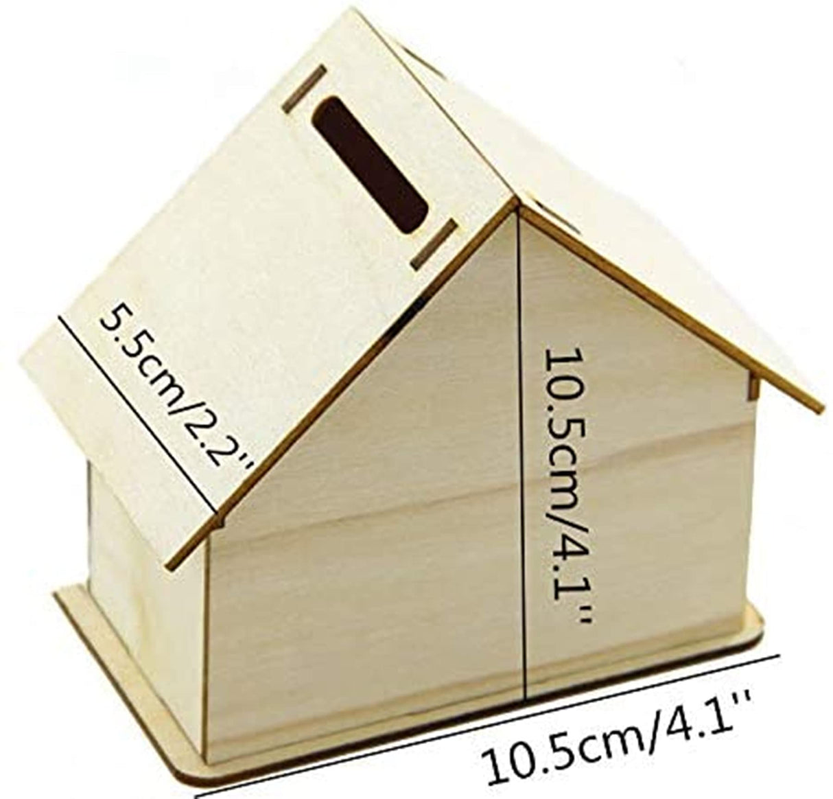 alfyng 6 Pcs DIY Wooden Piggy Bank, Unfinished DIY House Coin Bank, Paint and Decorate Assembly House Craft Kits, Fun Unfinished Art Craft Creative Gifts (4.1"x4.1"x2.2") alfyng