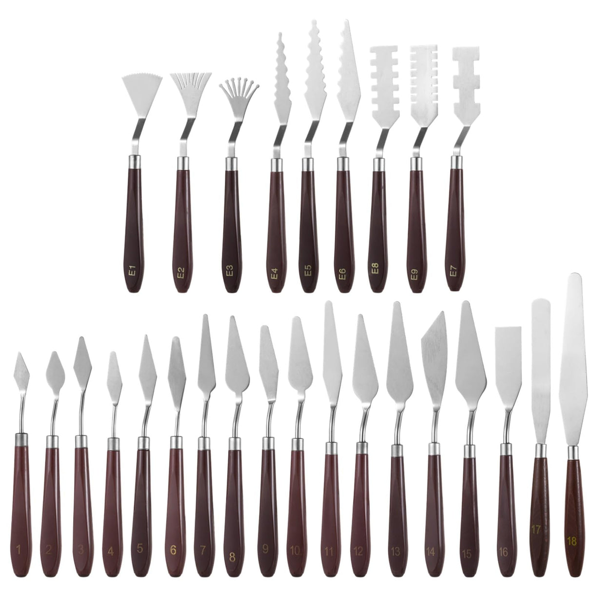 27 PCS Palette Knife Set, Palette Knives Spatula Set, Stainless Steel Palette Tool with Wooden Handle, Painting Spatulas for Color Mixing Texturing Homaisson