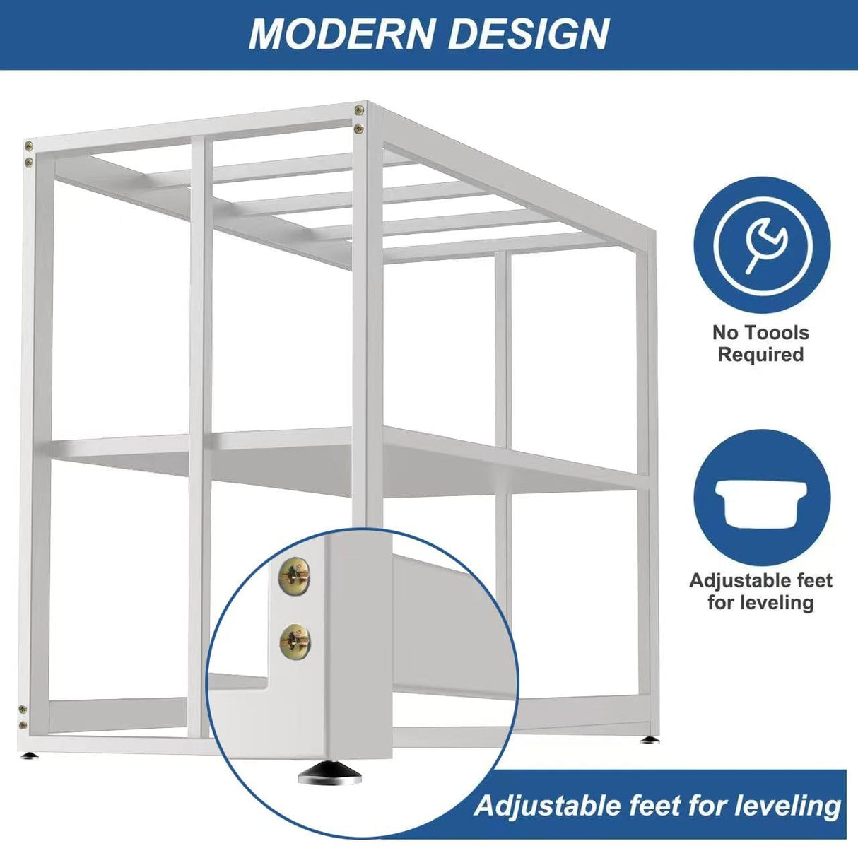 Akenow Fish Tank Stand 40 Gallon , Metal Aquarium Stand Double Layer with Storage 36.4" x 18.5"x29.1 fits Aquarium,Turtle Tank/Reptile Terrariums,White Akenow