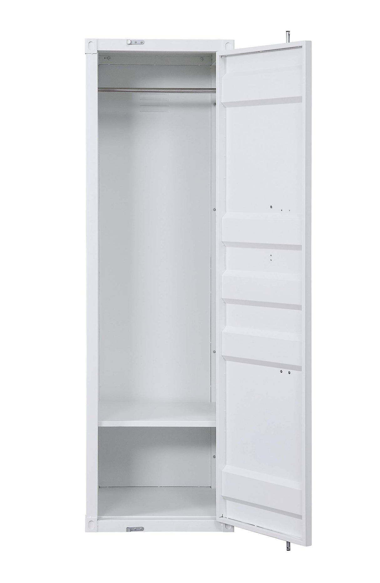 Acme Cargo Wardrobe Metal Armoire with 1 Door in White Acme