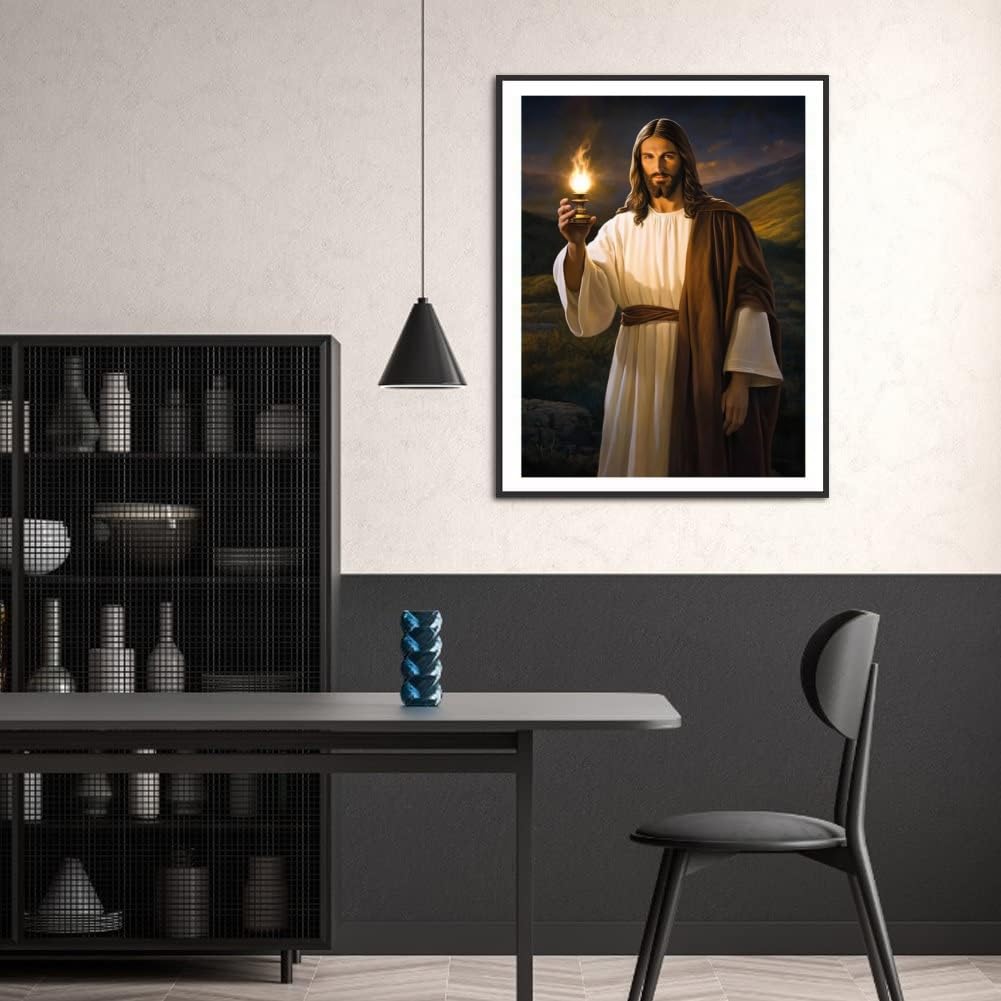 MaiYiYi Jesus Diamond Painting by Numbers, 5D Full Round Drill Religion Diamond Art Kits, God Light of Hope Diamond Painting Set for Adult Beginner Home Wall Art Decor (30X40 CM) MaiYiYi