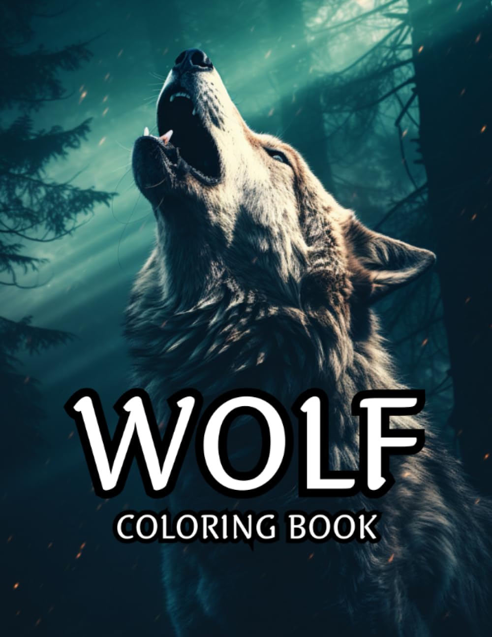 Wild Wolves: Majestic Wolf Coloring Book for Adults: Anti-Stress, Anxiety, and Relaxation | 50 Inspiring Illustrations Majosta