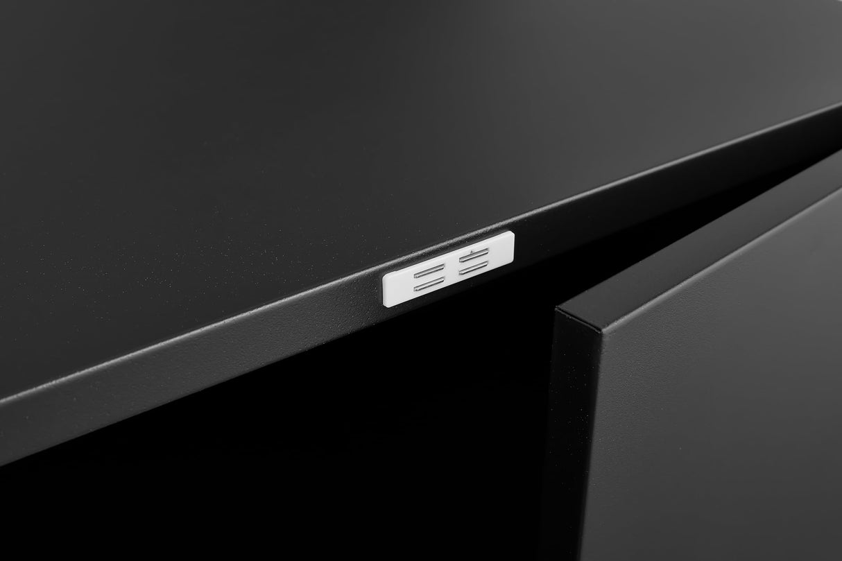 CEMKAR Printer Stand with Adjustable Storage Rack Mobile Metal Wheeled Work Cart Rolling File Cabinet with Door for Home Office (Black) CEMKAR