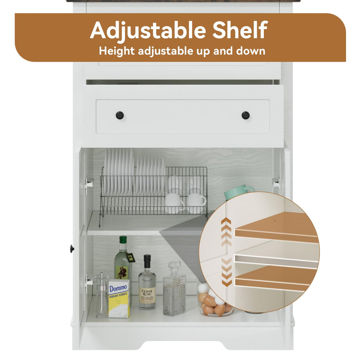 oneinmil Farmhouse Dresser for Bedroom, Rustic Tall Chest with 2 Drawers, Storage Organizer Dresser for Bedroom, Hallway, Living Room, Kids Room, White oneinmil