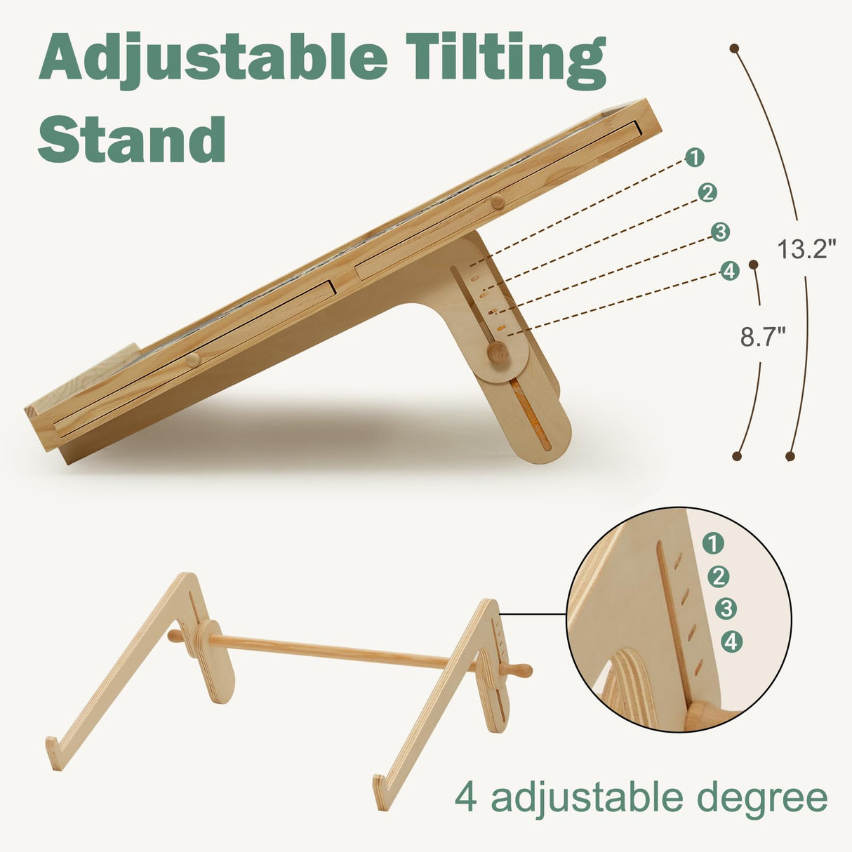 YKHALLYBEE 2000 Pieces Puzzle Board with 4 Drawers & Cover, 2-in-1 Puzzle Board with Adjustable Tilting Stand, Portable Jigsaw Wood Puzzle Board with Felt Table 41" W x 27.6" D HALLYBEE