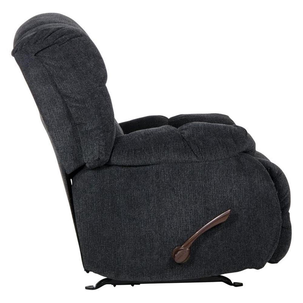 Catnapper Brock Rocker Recliner in Slate Gray Polyester Chenile Fabric Catnapper