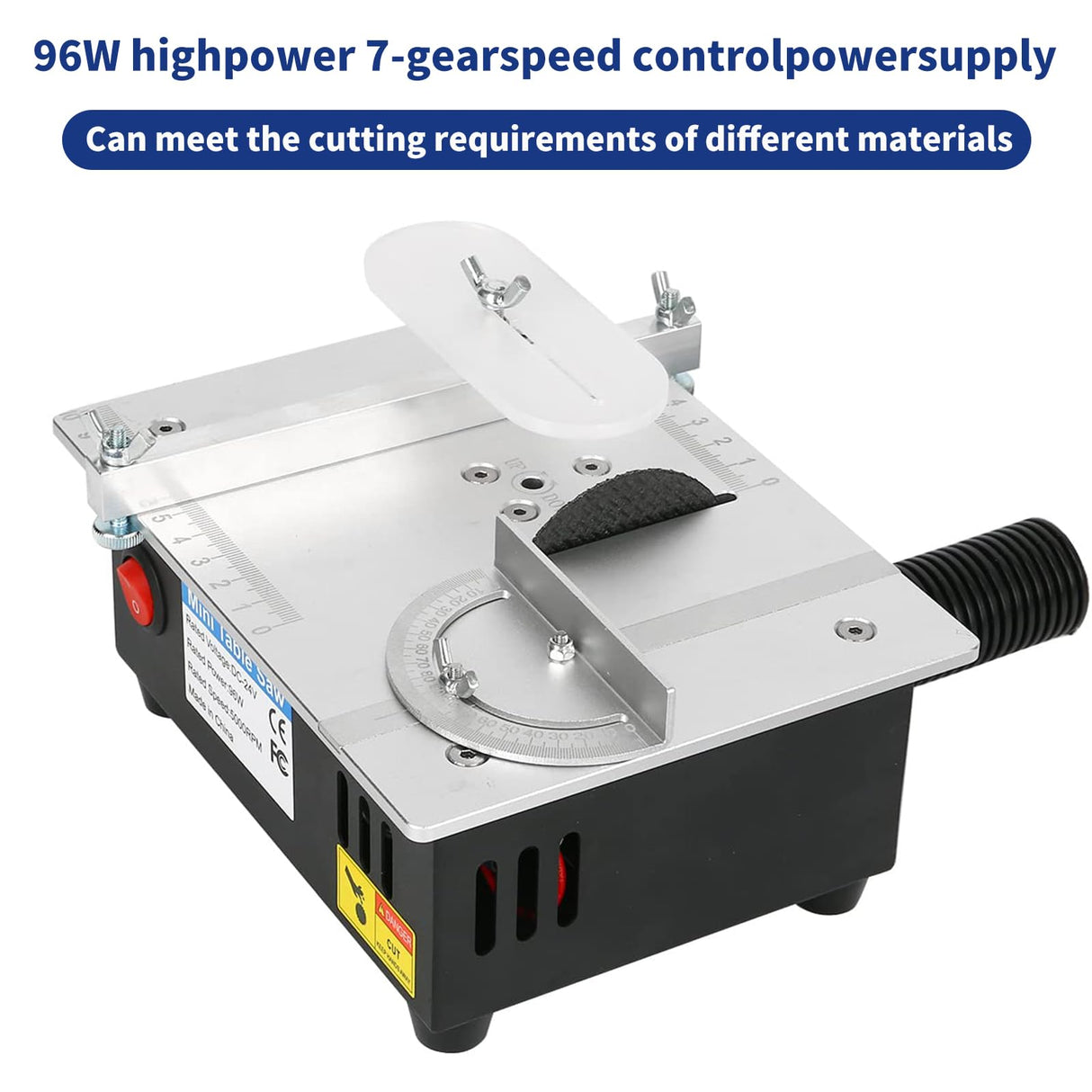 DEWIN Mini Table Saw for Crafts S3 Portable Precision Table Saw,96W mini Desktop Electric Saw 7 Speed Adjustable,DIY Model Crafts Cutting Tool for Wood Plastic Acrylic Cutting DEWIN