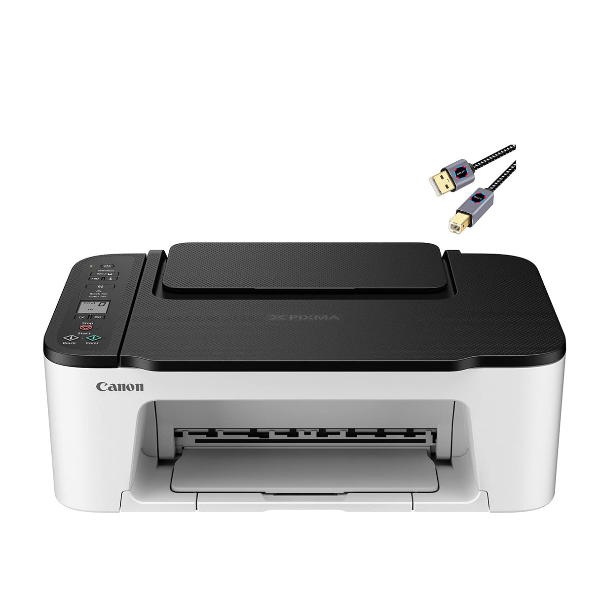 Canon PIXMA 3522 Series All-in-One Color Inkjet Printer I Print Copy Scan I Mobile Printing I Wireless I 1.5" Segment LCD I 50 Sheets Paper Tray I 4800 x 1200 dpi, Printer Cable Canon