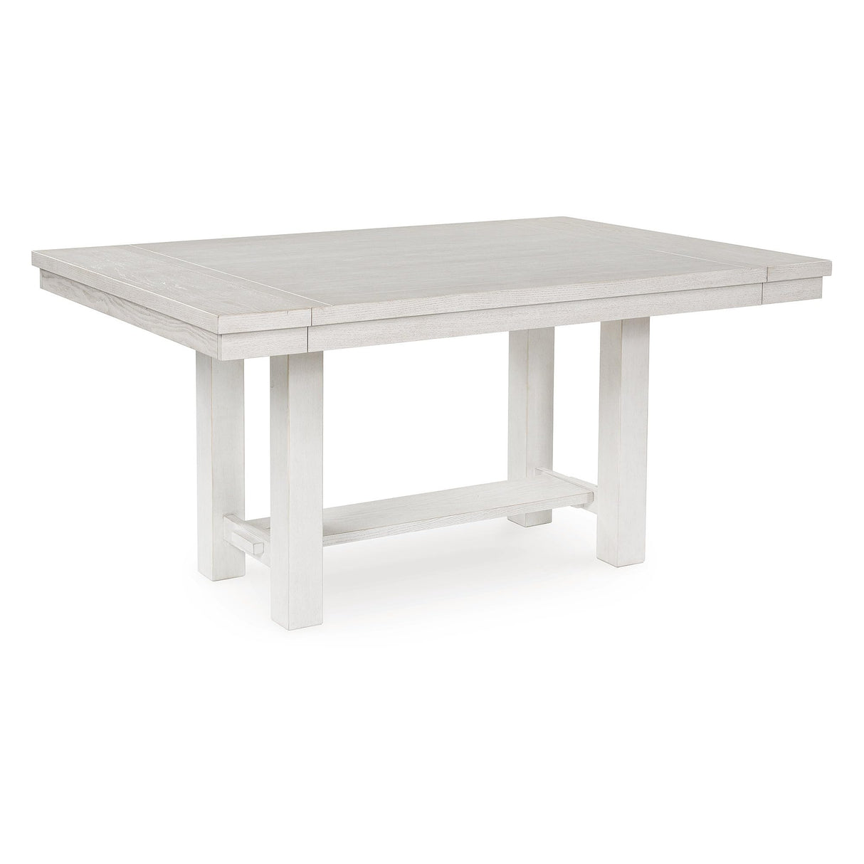 Signature Design by Ashley Robbinsdale Transitional Dining Extension Table with Removable Leaf & Trestle Base, White Signature Design by Ashley