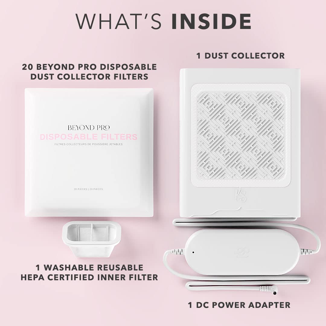 Kiara Sky Beyond Pro Dust Collector, Super Suction Vacuum Technology, Advanced Double Filtration System, High Speed Brushless Motor for Acrylic Nails Kiara Sky