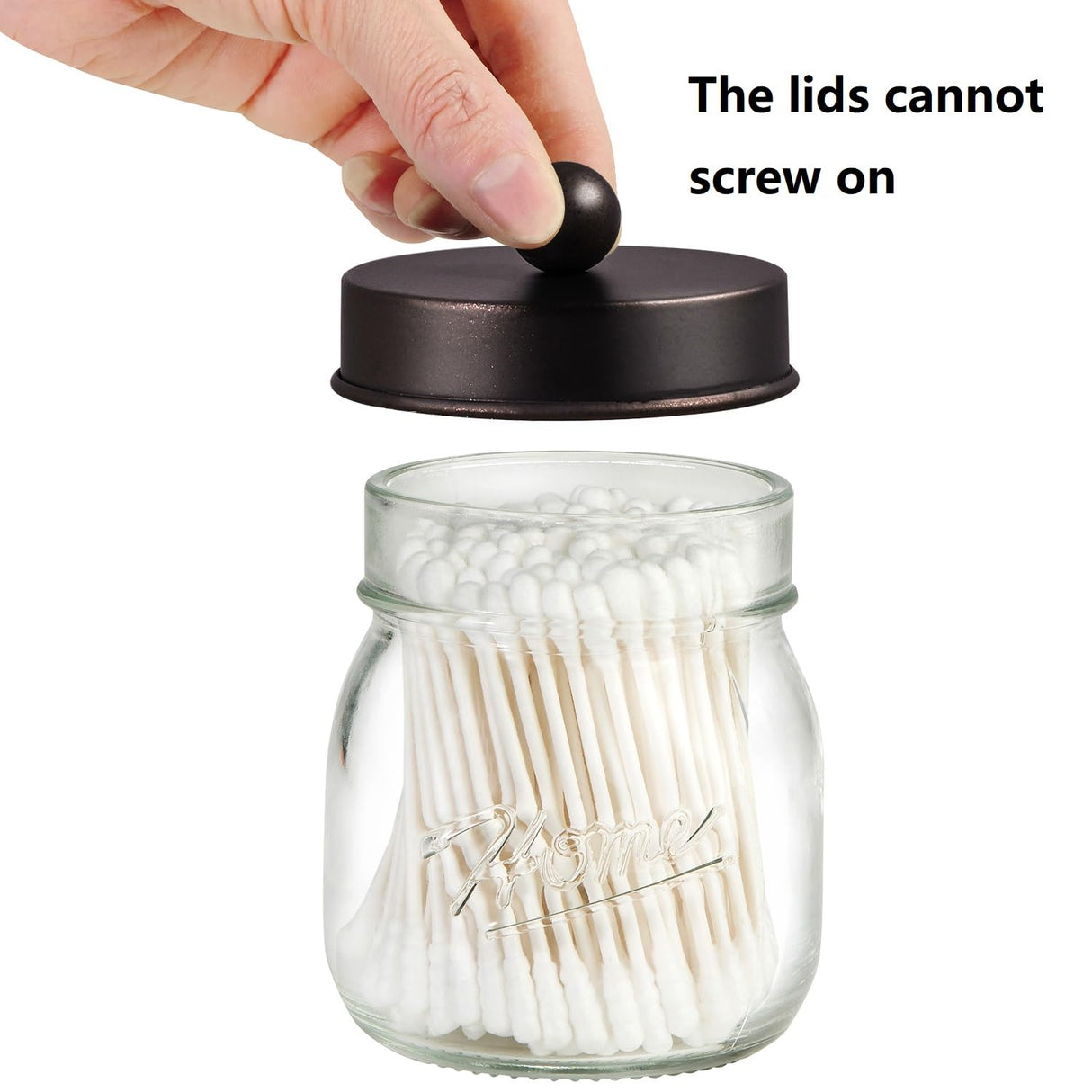 Amolliar Mason Jar Bathroom Accessories Set 4 Pcs -Lotion Soap Dispenser & 2 Qtip Holders & Toothbrush Holder - Rustic Farmhouse Decor, Bathroom Home Decor (Bronze) Amolliar