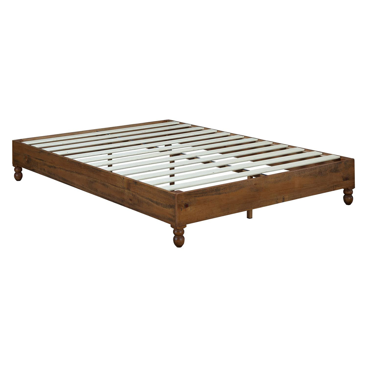 MUSEHOMEINC 12 Inch Rustic Solid Pine Wood King Bed Frame - No Boxspring Required MUSEHOMEINC