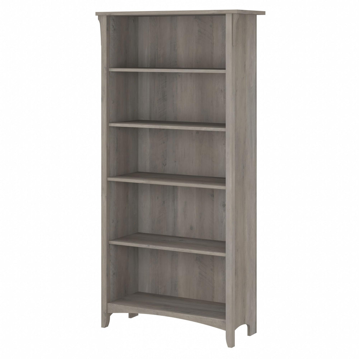 Bush Furniture Salinas 5 Shelf Bookcase in Driftwood Gray, Tall Bookshelf, Large Book Shelf for Living Room, Home Office, or Entryway Bush Furniture