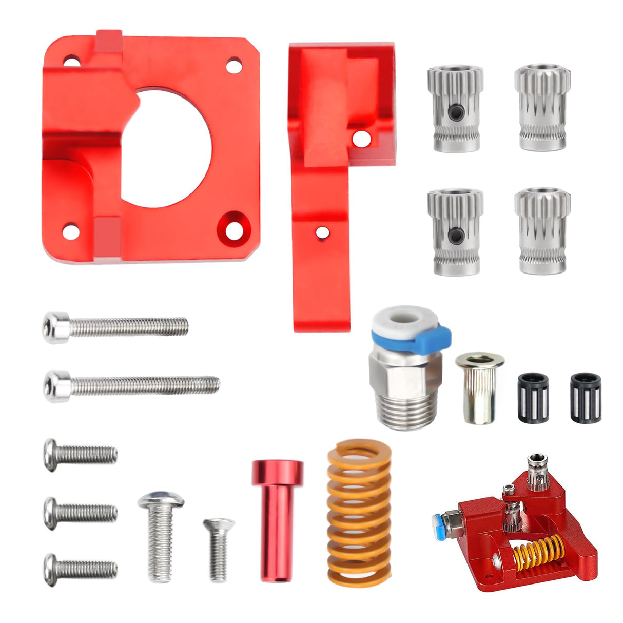 Dual Gear Extruder, Upgraded CR10 Twin Gear Extruder Ender 3 Extruder for Creality Ender 3, Ender 3V2, Ender 3 Pro, CR-10 3D Printers Olzzdda