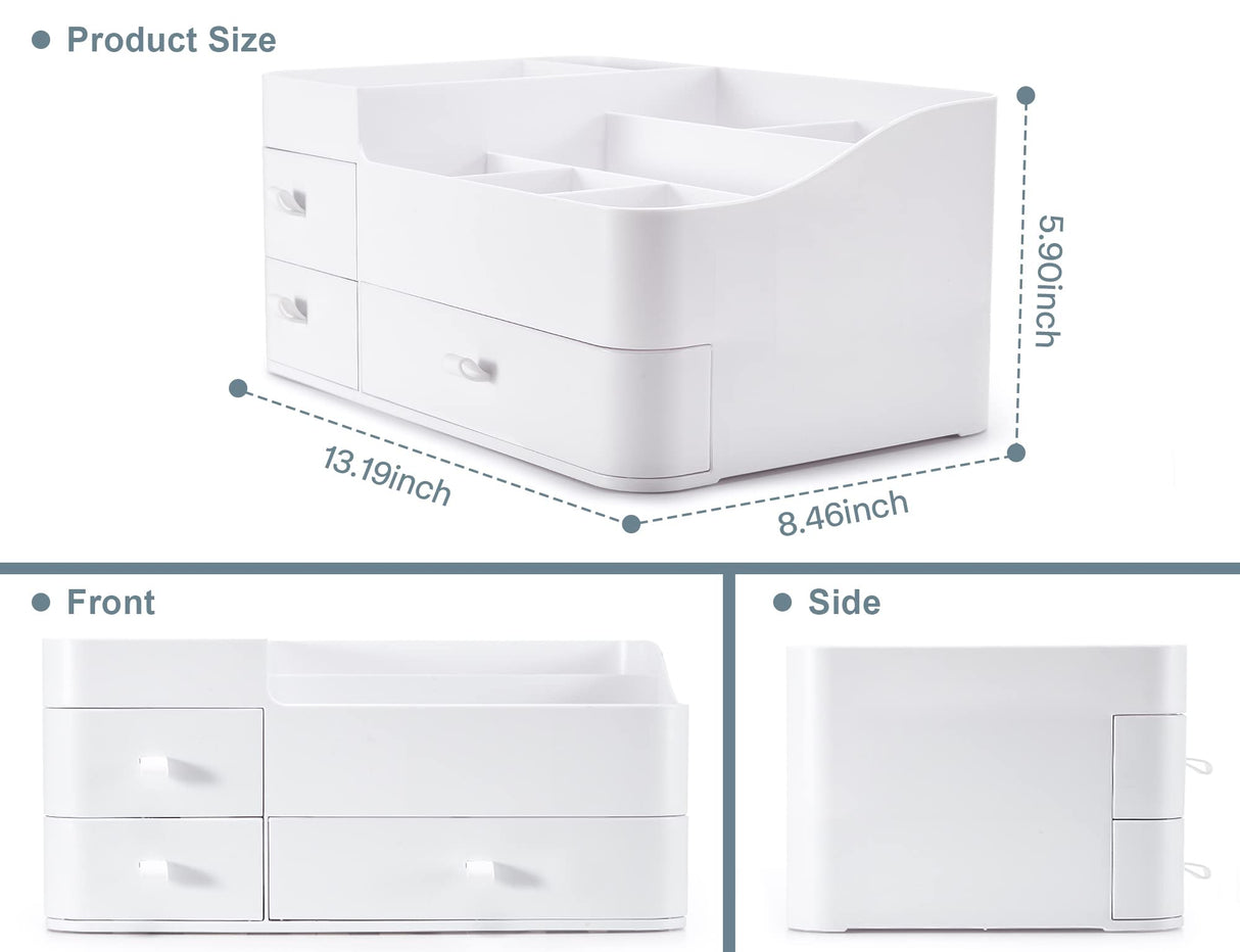 ONXE Makeup Organizer with Drawers,Large Capacity Perfume Organizer,Vanity,Bathroom,Bedroom Countertop Storage for Cosmetics, Perfume, Brushes, Eyeshadow, Skincare, Lipstick, Nail Polish ONXE
