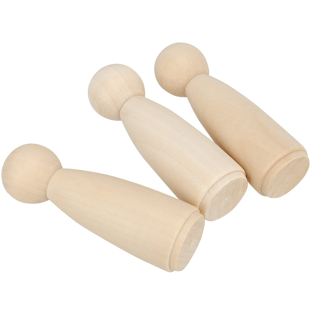 HEIHAK 30 PCS 3-1/2 Inch Unfinished Wood Peg Dolls, Unfinished Angel Girl Peg Dolls, Natural Wooden Figures for DIY Painting, Decoration, Craft Art Projects HEIHAK