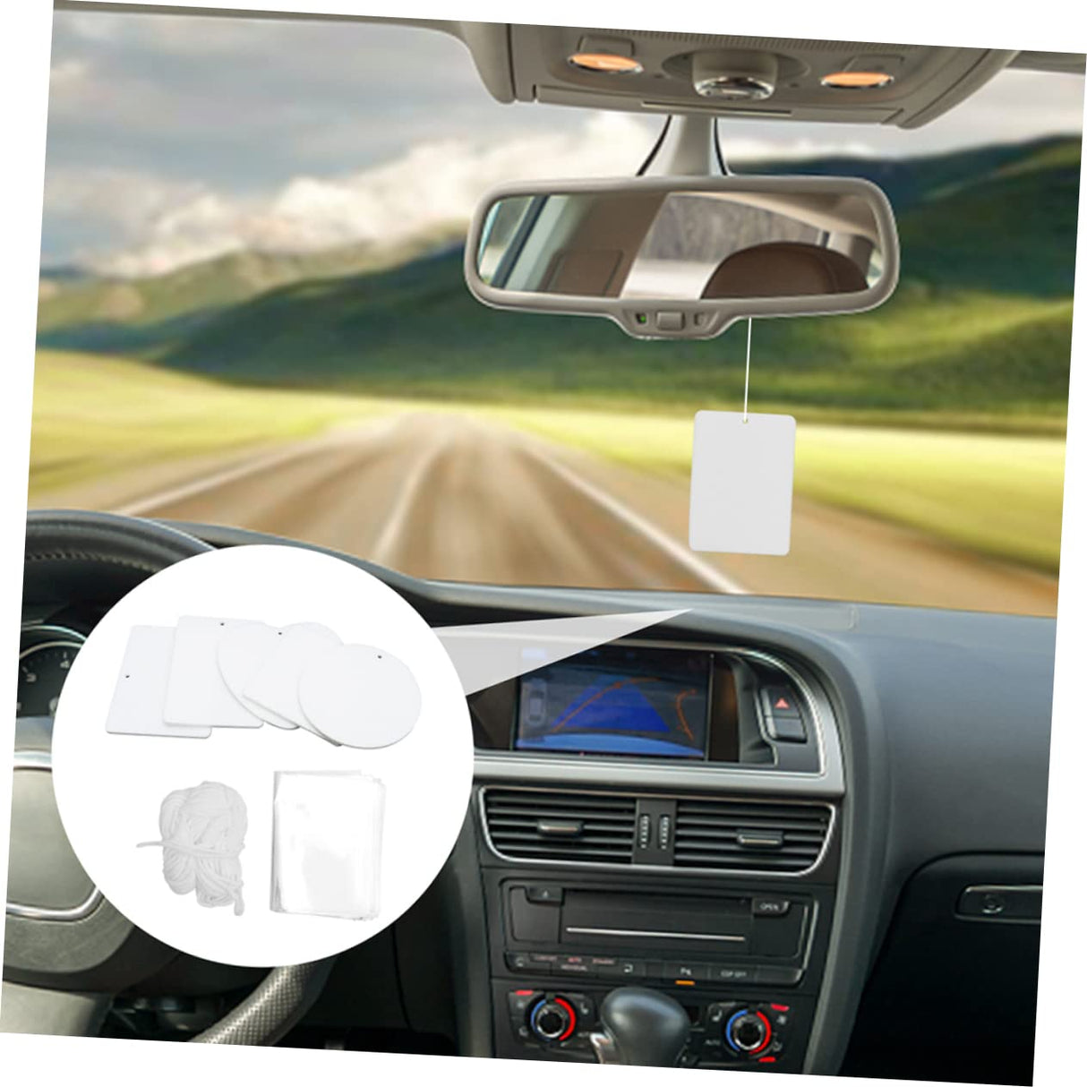 SOLUSTRE 1 Set Air Freshener Sublimation Car Freshener Coverlet Sublimation Blanks Air Freshner Cars Cars Felt Inside The Car White Product SOLUSTRE