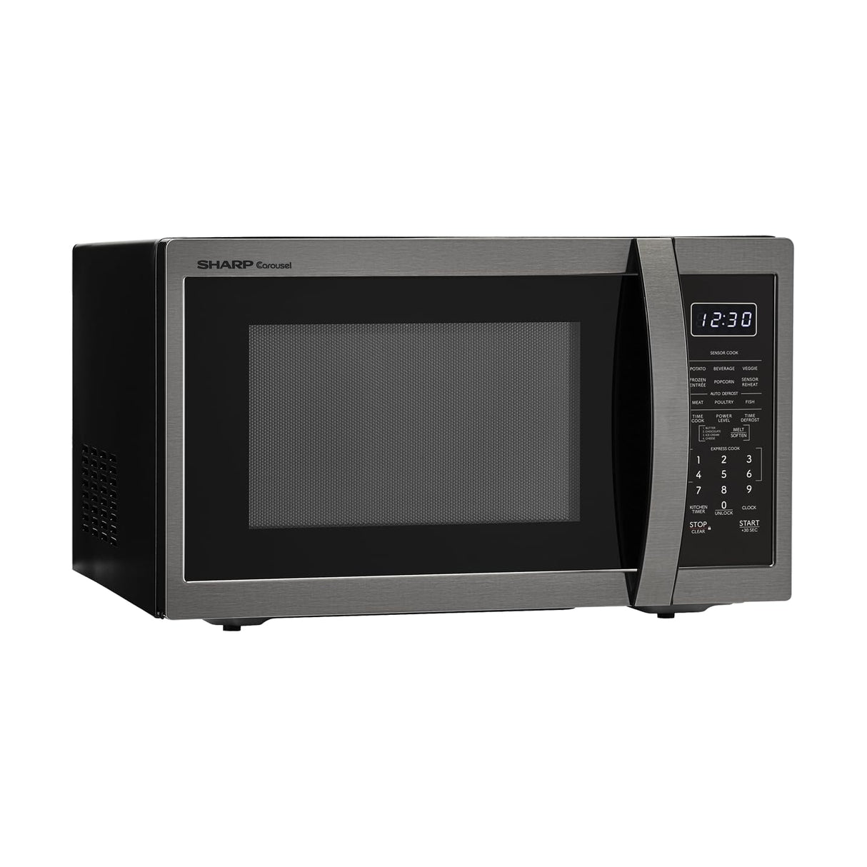 SHARP SMC1452KH ZSMC1452CH 1,100 Watt Countertop Microwave Oven, Cubic Foot, Black Stainless Steel, 1.4 CuFt Sharp