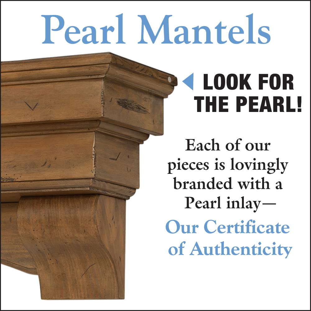 Pearl Mantels ARYB7249710 Artistically Pleasing and Versatile Pine Wood Mantel Shelf, 72", Antique Distressed Pearl Mantels