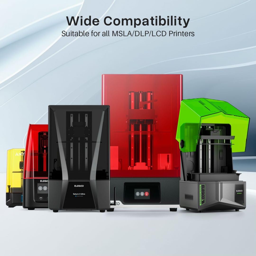 ELEGOO Standard Plant-Based 3D Printer Resin with Low Odor and High Precision, 405nm UV Curing Resin for Mars Saturn Jupiter MSLA DLP LCD 3D Printing - Black 2000g ELEGOO