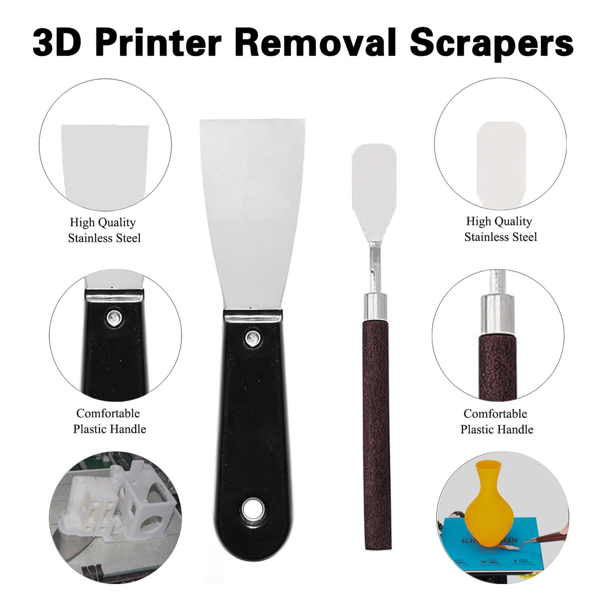 24Pcs 3D Printer Tools Kit, 3D Printer Accessories Removal Tools Includes Nozzle Cleaning Kit, Putty Knife Scraper, Brushes, Tweezers, Diamond Files for 3D Prints Cleaning Finishing Lankki