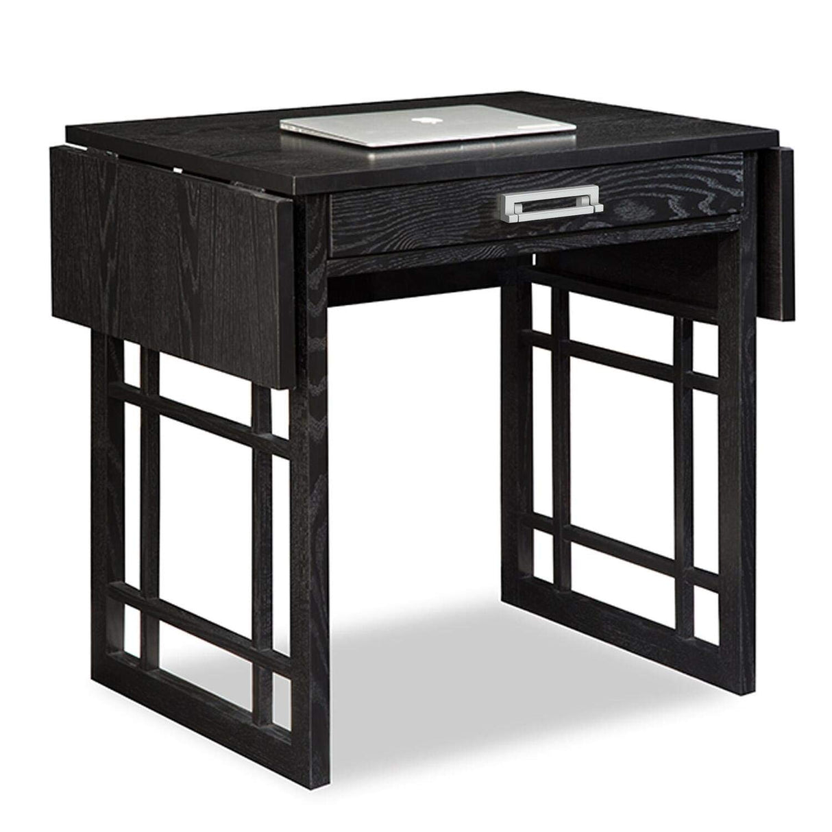 Leick Home 82420 Mission Writing Computer Desk, Drop Leaf Folding Top, Made with Solid Wood, for Home Office Workstation, Mission Oak Finish Leick Home