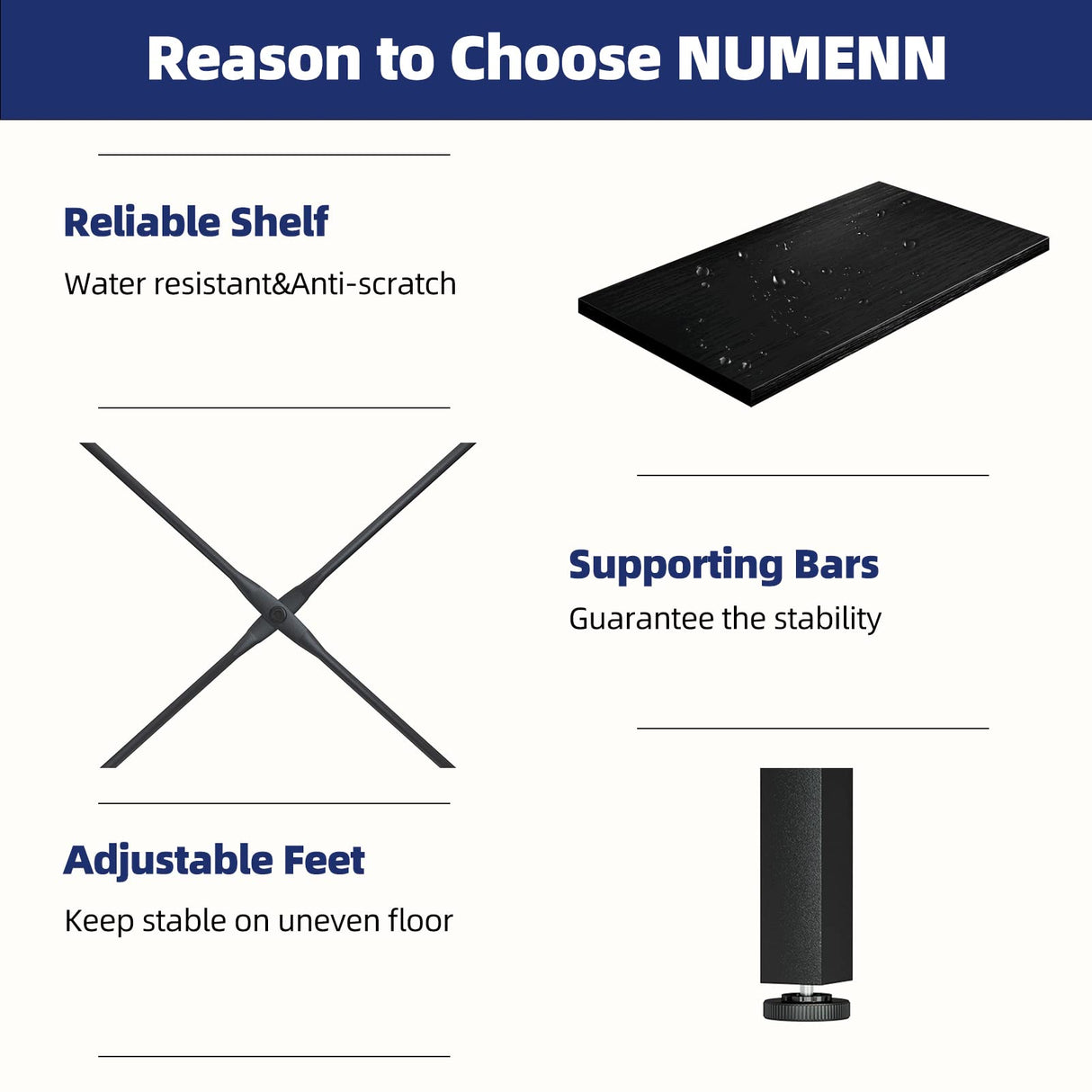 NUMENN Triple Wide 6 Tier Bookshelf, Rustic Industrial Style Bookcases and Bookshelves with 17 Open Display Shelves, Modern Tall Bookcase Furniture for Bedroom, Living Room and Home Office, Black NUMENN