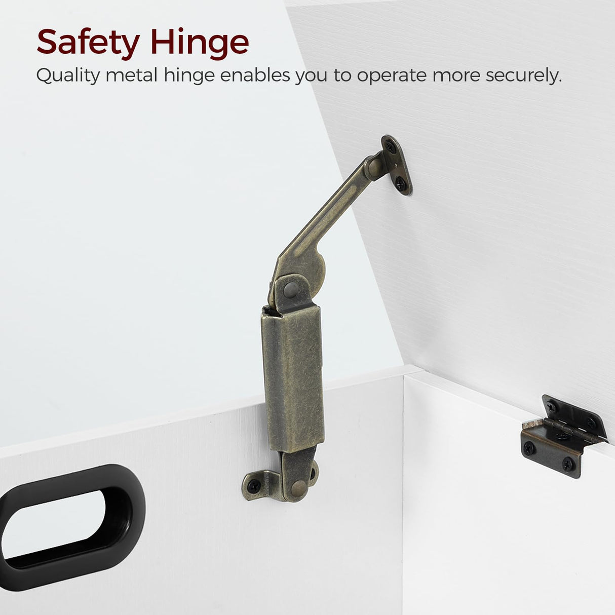 MAHANCRIS Storage Chest, 39.4”L Large Toy Chest, Entryway Storage Trunk, Toy Storage Organizer, Storage Bench with Safety Hinge, Entrance Bench for Living Room, Entrance, Bedroom, White SCWT48301 MAHANCRIS