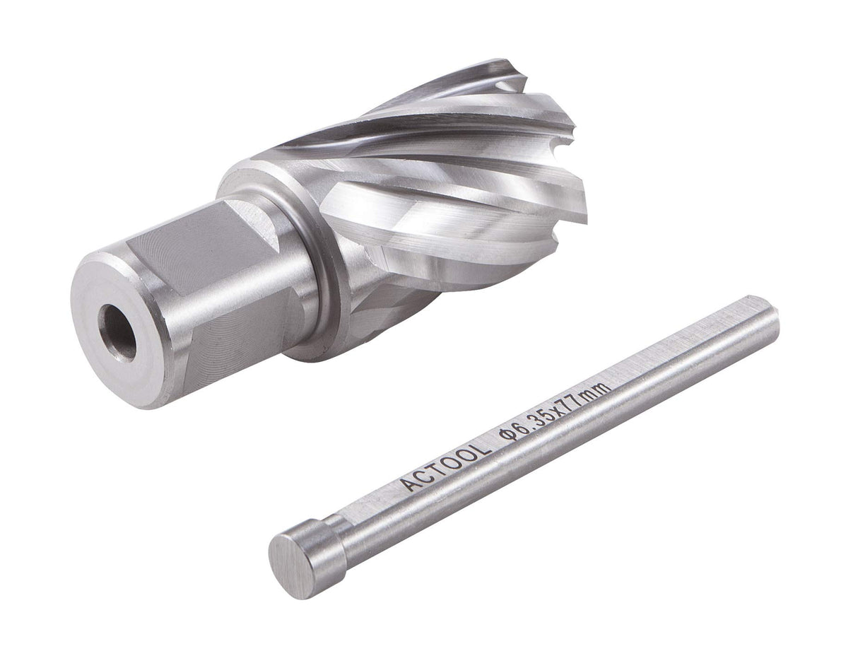 ACTOOL 1" Diameter × 1" Depth of Cut HSS ANNULAR Cutter with 3/4'' Weldon Shank ACTOOL