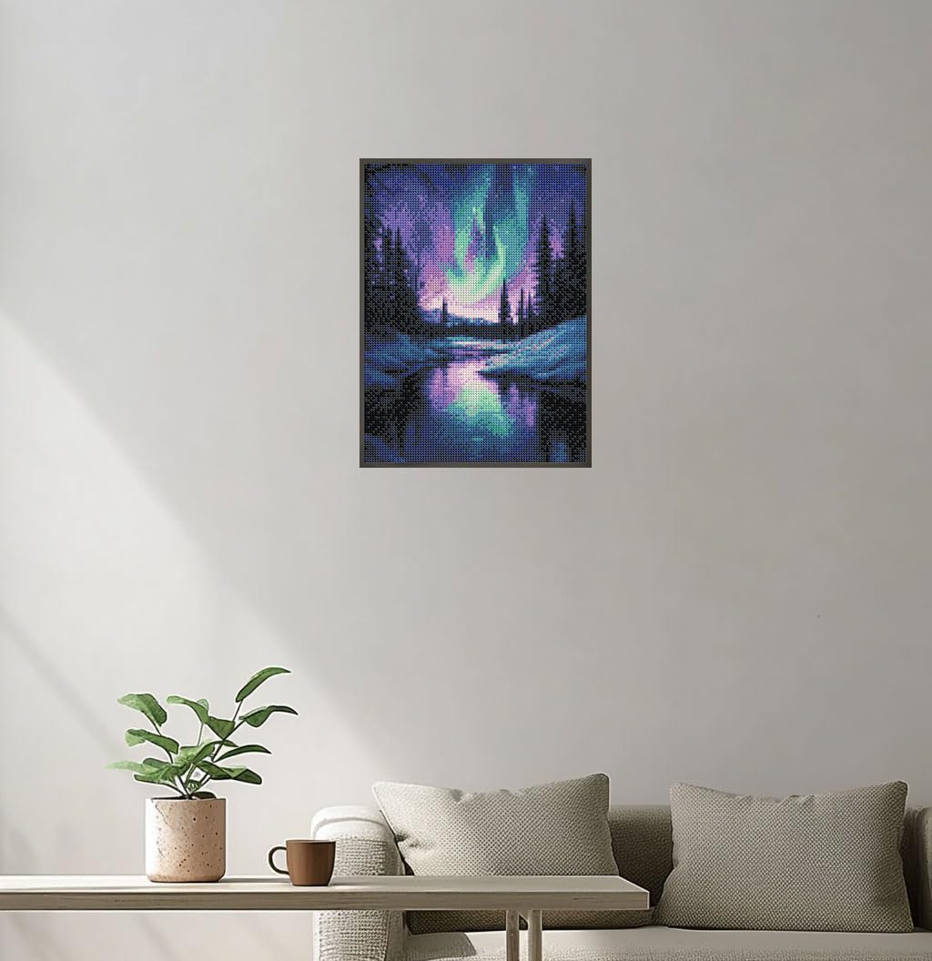 Naykow Aurora Borealis Diamond Painting Kits for Adults Full Drill 5D Diamond Art Kits DIY Diamond Painting by Number 12 x 16 inches Naykow
