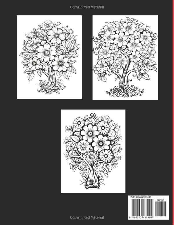 Floral Tree Coloring Book for Adults; Bold and Easy Designs: for Stress Relief and Relaxation WoodArtSupply