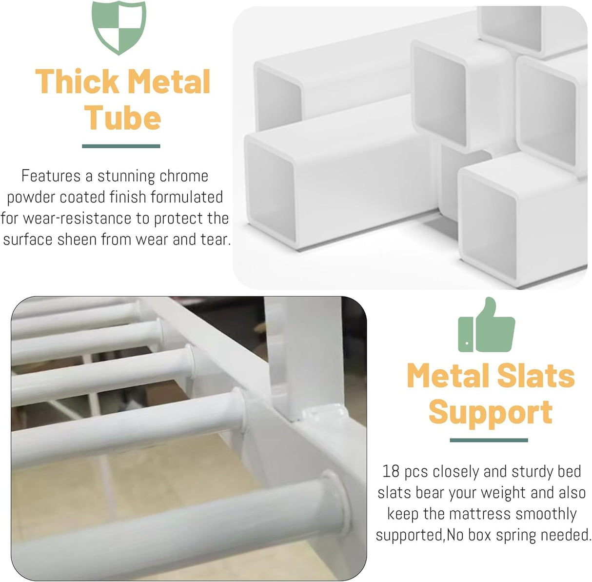 MoproBeti Queen Loft Bed with Stairs, Metal Loft Beds Queen Size Adults with Storage Shelves and Wardrobe, Heavy Duty High LoftBed for Teens, No Box Spring Needed, No Noise,White MoproBeti