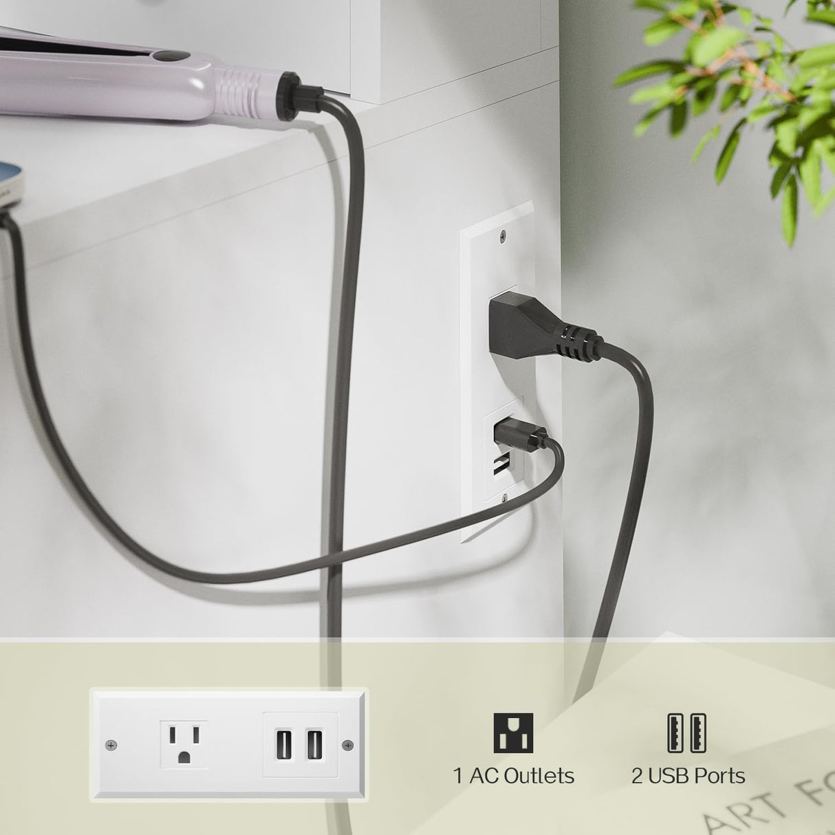 Haewon Vanity Desk with Mirror and LED Lights, White Makeup Vanity with Power Outlet, Storage Drawers and Chair, Dressing Table Set for Bedroom Dressing Room Haewon