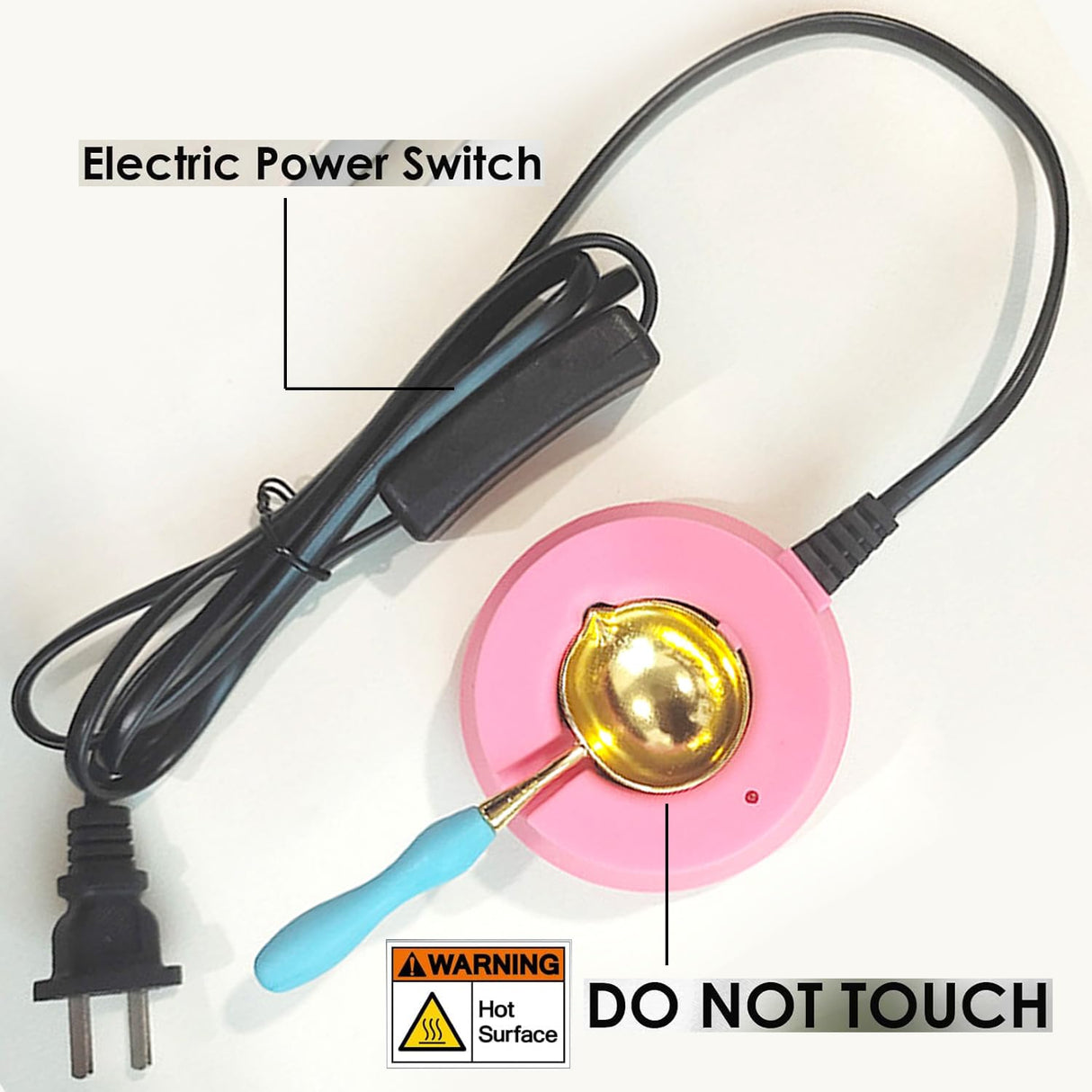 kimystam Electric Wax Seal Heater and Stamp Kit, 10 pcs Seal Heads, 24 Colors and 600 Pcs Beads, 10 envelopes, 12 Color Glitter, Smokeless Warmer, 2 pcs Metallic Pen (SimpleBox) kimystam