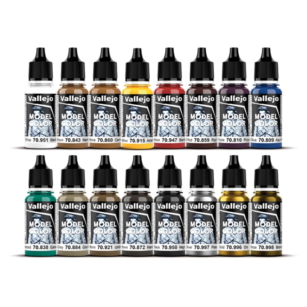 Vallejo - Model Color Medieval Colors Set | Modeling Acrylic Paints | 16 Bottles x 18 ml (0.60 fl.oz.) Vallejo