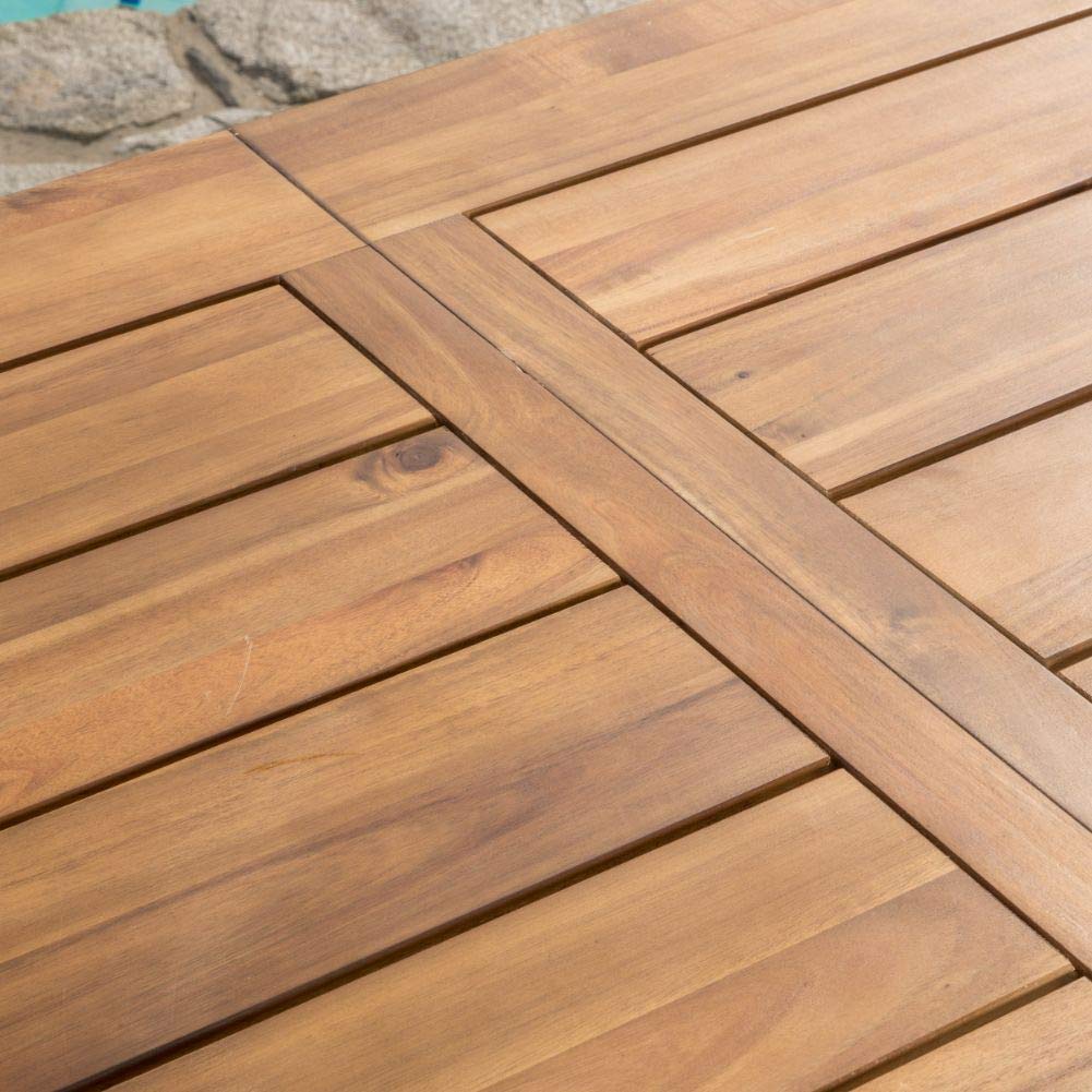 Christopher Knight Home Countryside Inn Acacia Wood Dining Set, 3-Pcs Set, Teak Finish GDFStudio