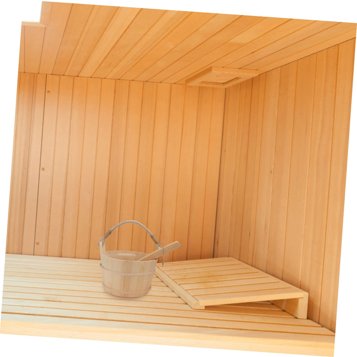 CAXUSD 1set Sauna Barrel Sauna Pail and Ladle Shower Bucket Bath Wood Sauna Bucket Spa Foot Bucket Sauna Bathing Sauna Bucket Handmade Sauna Bucket Long Handle Dry Steam Room Wooden CAXUSD