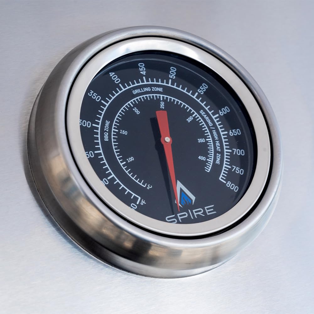 Spire 5-Burner Built-in Propane Gas Stone Island Grill w/Rear Burner, 63,000BTUs, 758 sq.in. Cooking Area, Convertible to Natural Gas, Pullout Trash Bin, 2 Halogen Light - 860-0032 Spire