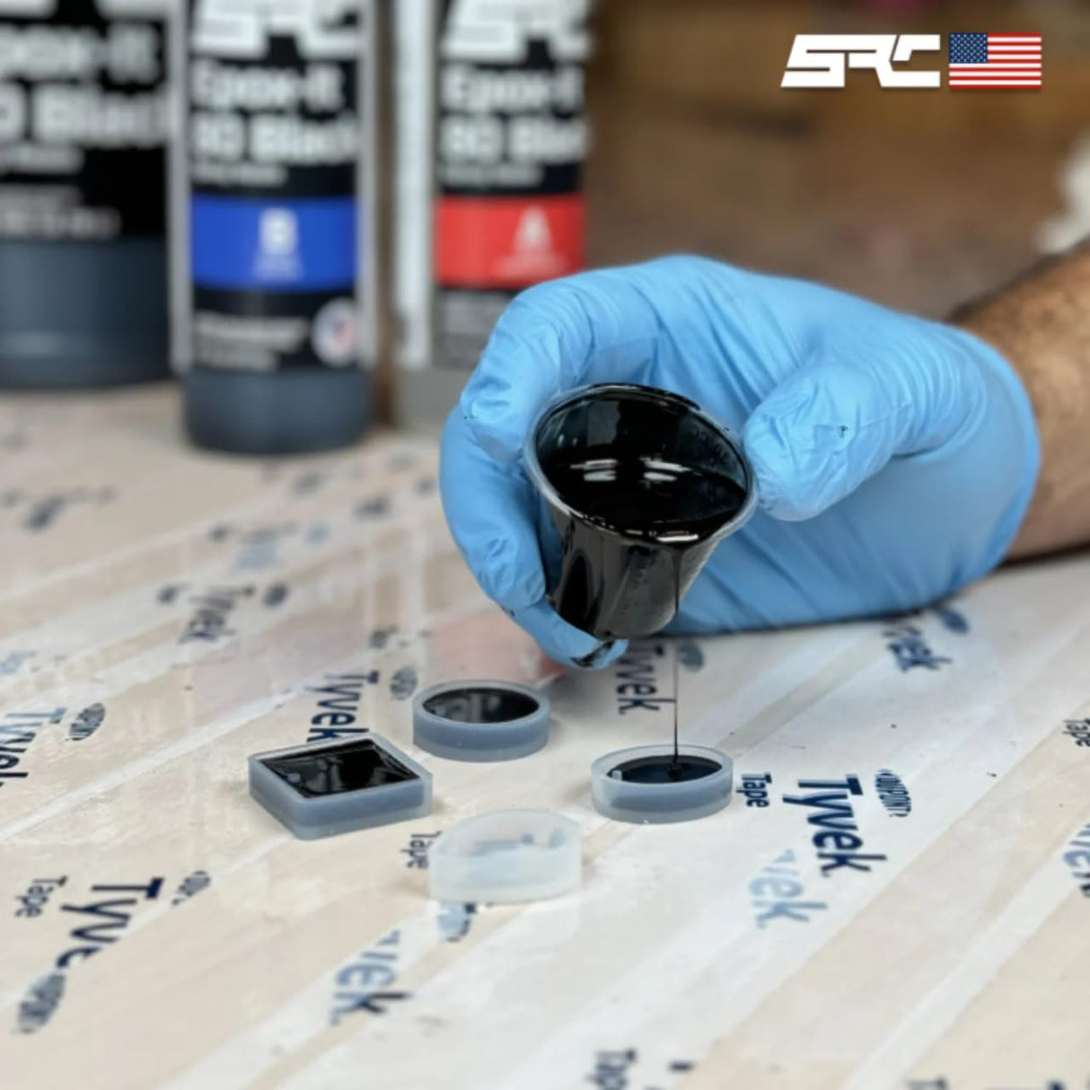 Black Epoxy Resin (32 Ounce), High-Gloss Pure Black Resin Epoxy | No Black Epoxy Dye, Black Resin Pigment, or Black Mica Powder Needed |for DIY Bubble-Free Epoxy Tabletops, Resin Art, Jewelry Making SPRESIN