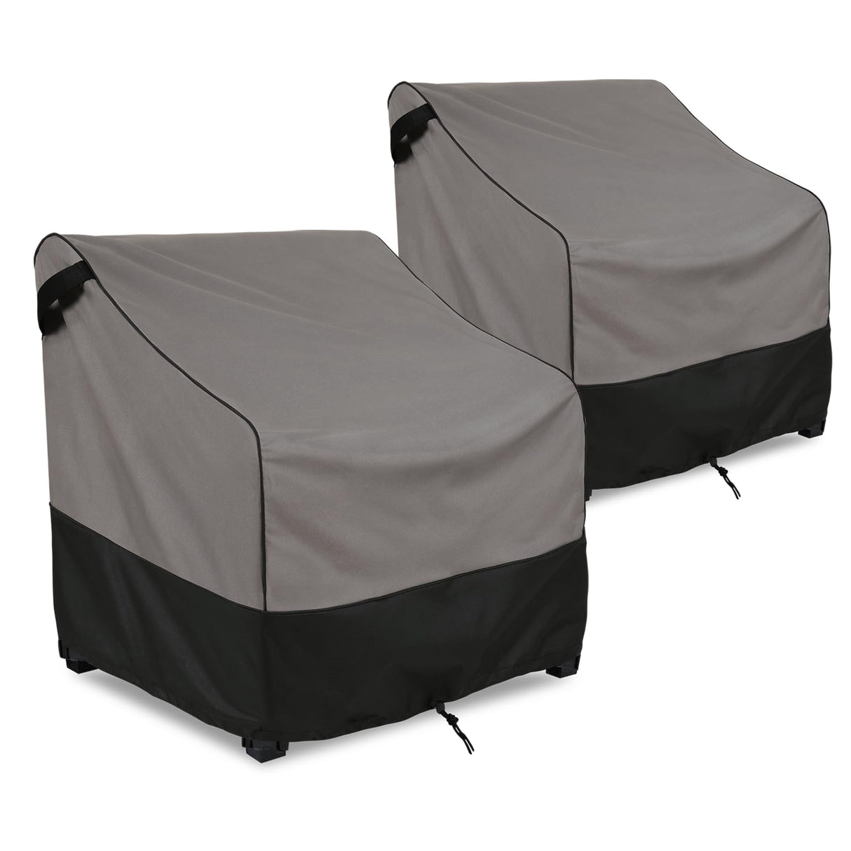 FORSPARK Patio Furniture Covers Waterproof for Outdoor Chairs , Heavy Duty Lawn Chair Covers 2 packs, Fits up to 33 W x 34 D x 31 H Inches-Grey & Black FORSPARK