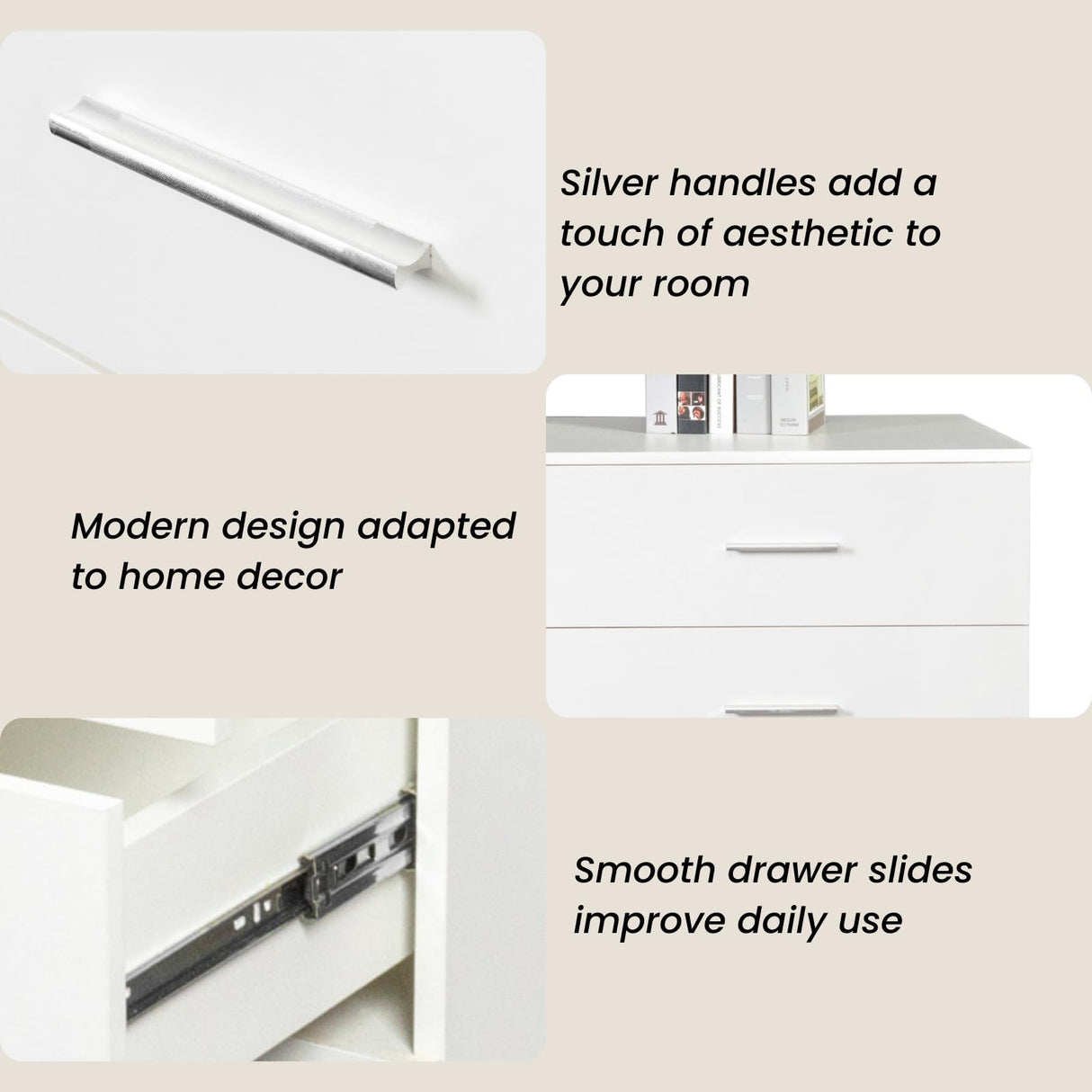 Karl home White Dresser for Bedroom, Wood 8 Drawer Dresser Chest of Drawers, 55 Inch Dresser Bedroom Furniture, Large Dresser Storage Chest with Deep Drawers, TV Stand, 55.1" X 15.7" X 31.5" Karl home