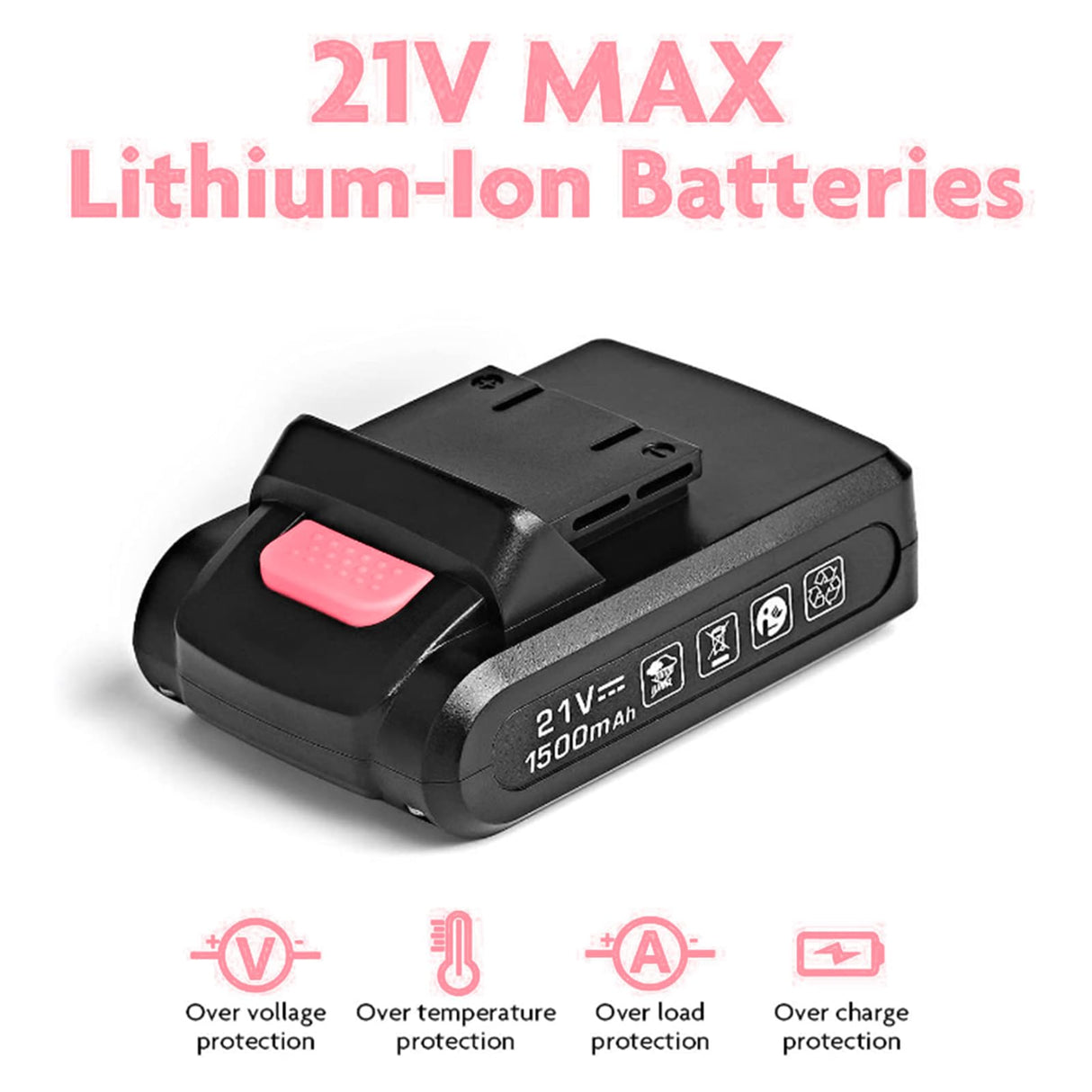 Jar-Owl 21V Pink Drill Set Tool Kit Set Power Drill for Women DIY with Storage Bag Tool Box,350 in-lb Torque, 0-1350RMP Variable Speed, 10MM 3/8'' Keyless Chuck, 1.5Ah Li-Ion Battery for Home Tool Kit jar-owl