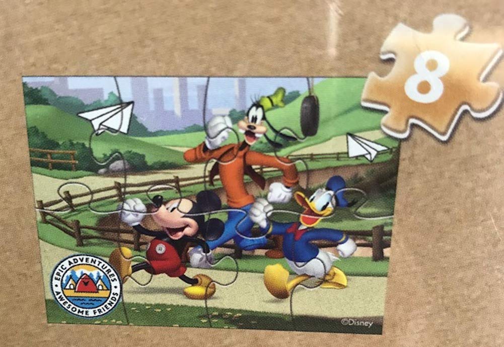 Disney Mickey Mouse 5 Wood Jigsaw Puzzles in Wood Storage Box Disney