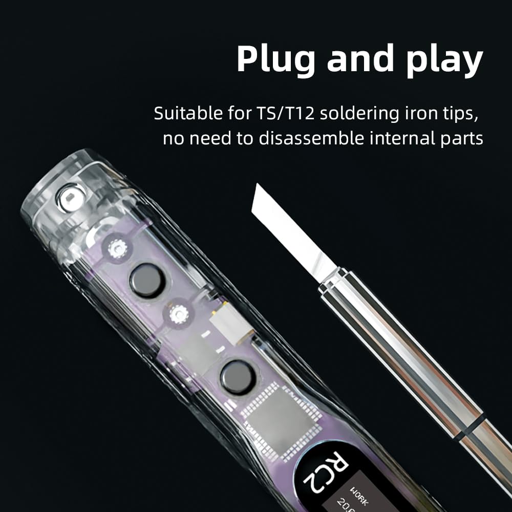 HGLRC RC2 Soldering Iron Kit 65W 24V Portable Outdoor OLED Digital Display Intelligent Temperature for FPV Racing Drone HGLRC