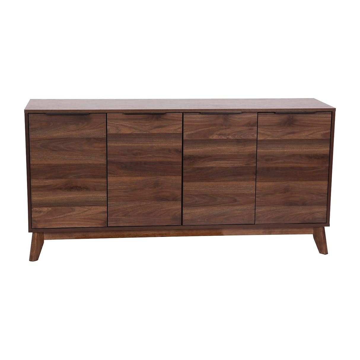 Flash Furniture Hatfield Engineered Wood TV Stand for up to 64" TVs, Media Console/TV Cabinet with Adjustable Shelf and Soft Close Doors, Dark Walnut Flash Furniture